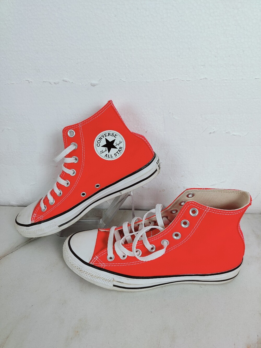 Converse CT All Star High Vermillion High Top Sneakers, 6.5(M) 8.5(W)